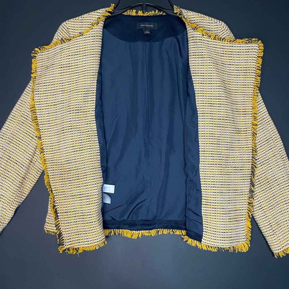 Ann Taylor Yellow and White Tweed Blazer - Picture 5 of 9